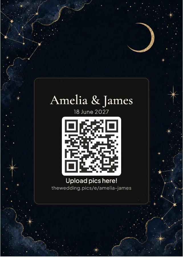 Mitternachtsblaues Design 005 aus der The Wedding Pics-Kartenbibliothek