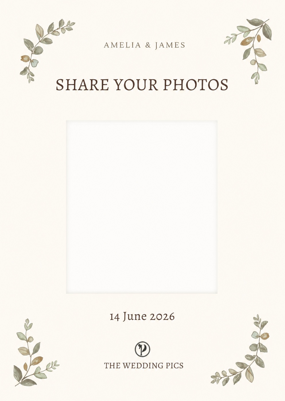 Elegant wedding QR code card with refined layout
