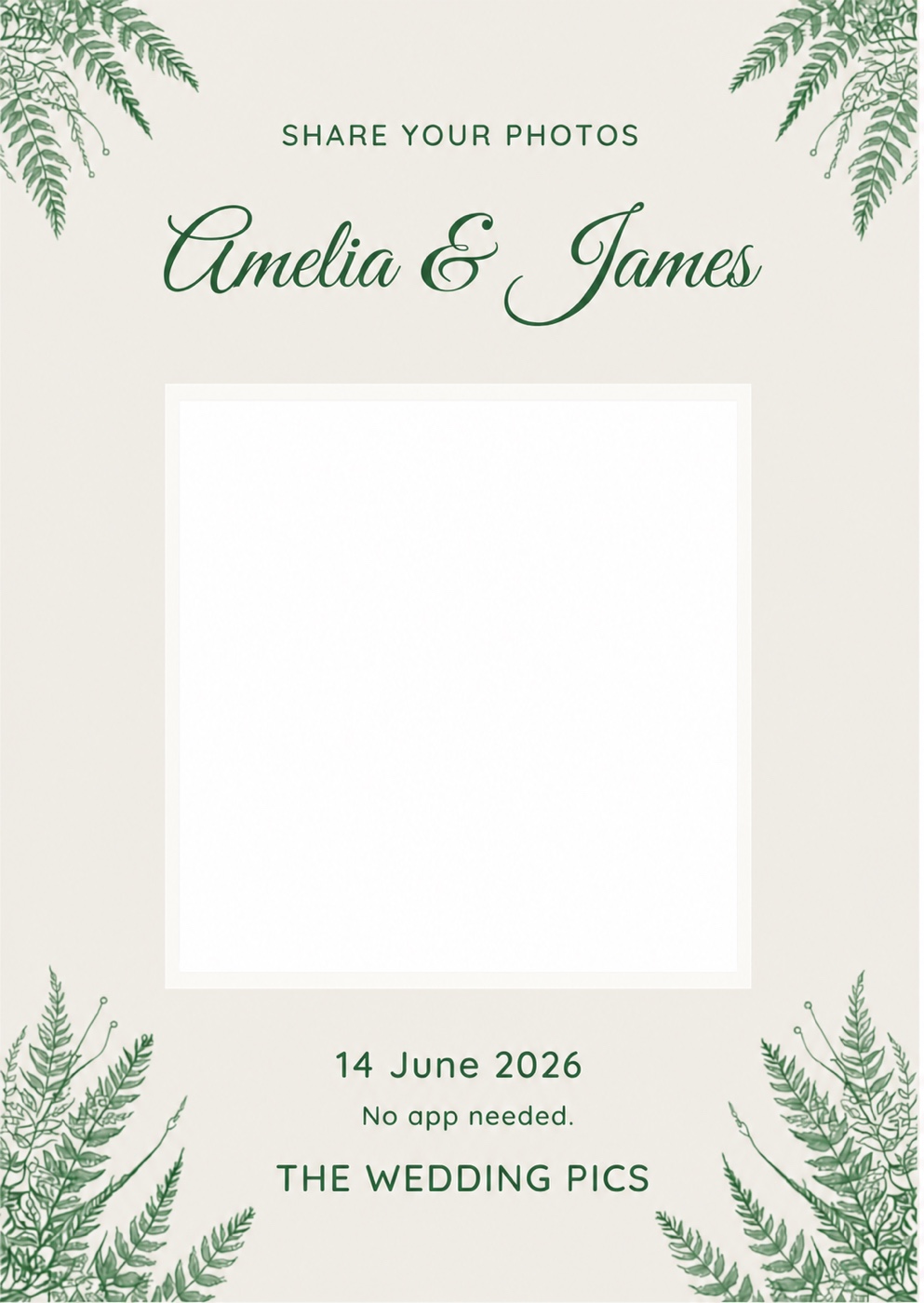 Serene garden style wedding table card