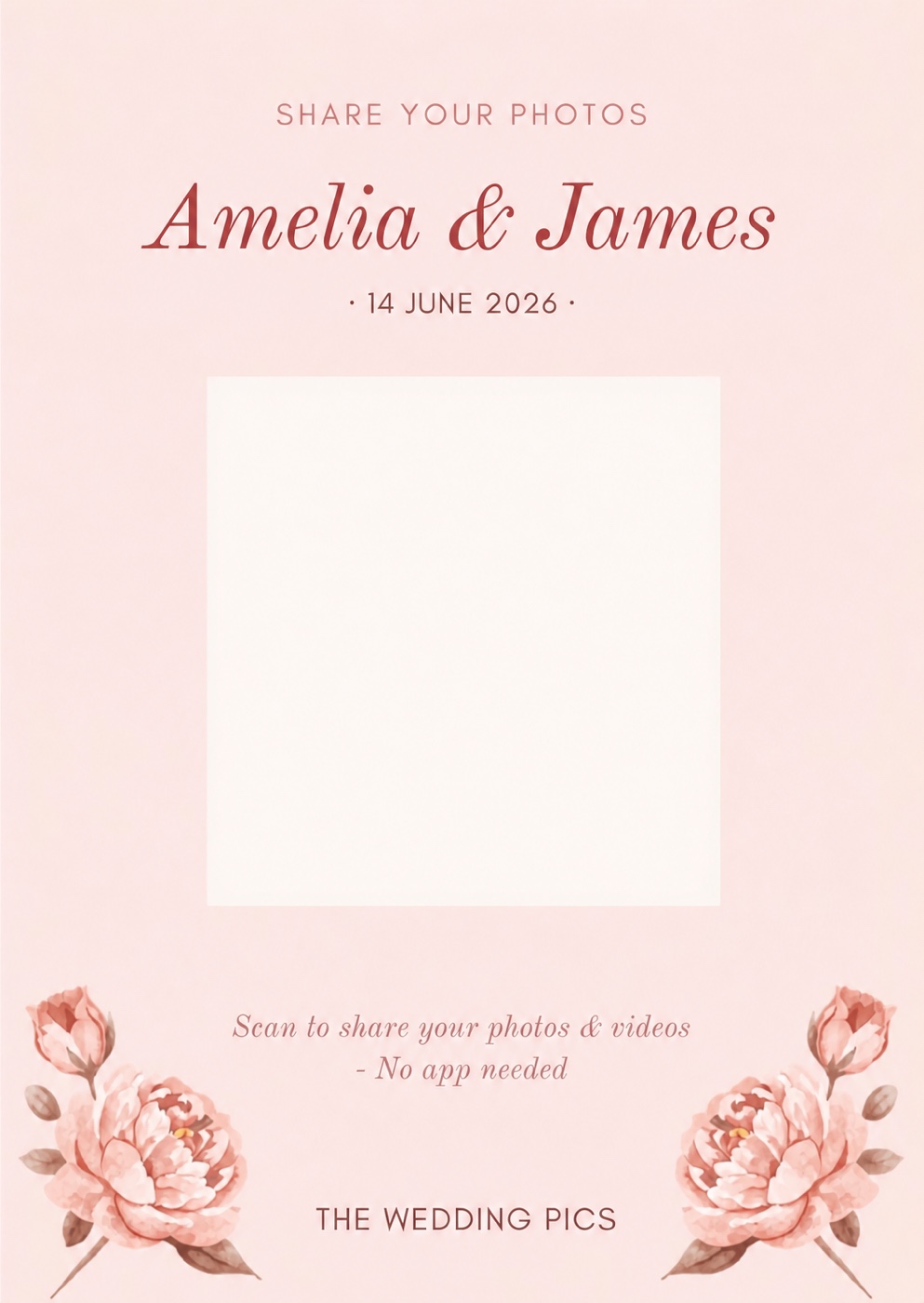 Timeless elegance wedding QR table card
